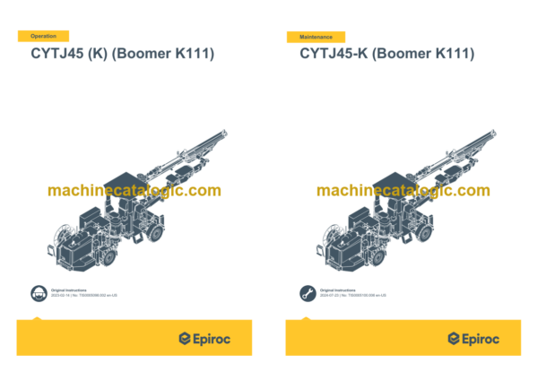 Epiroc CYTJ45 (L) (Boomer 291) Operation and Maintenance Manual