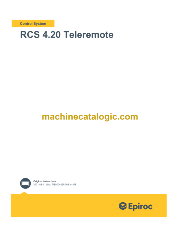 Epiroc RCS 4.20 Teleremote Control System Manual