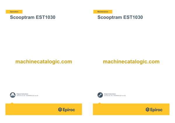 Epiroc Scooptram EST1030 Operation and Maintenance Manual