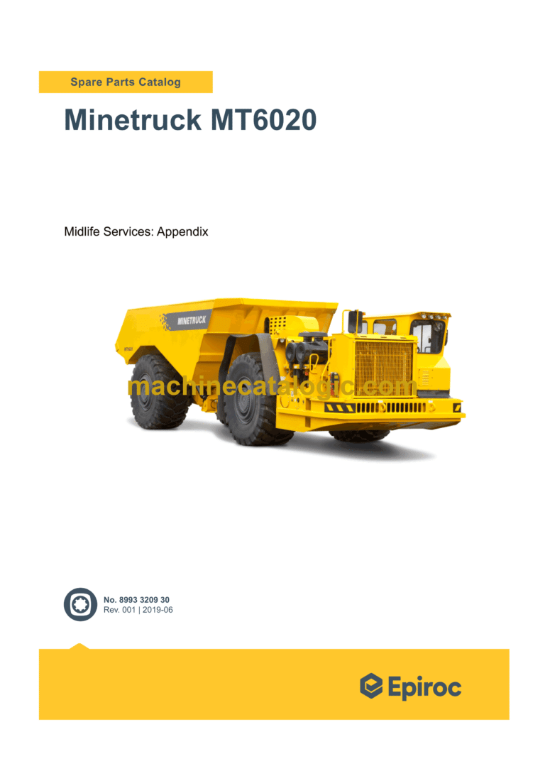 Epiroc Minetruck MT6020 Spare Parts Catalog