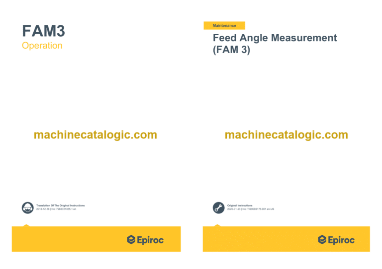 Epiroc FAM Operation and Maintenance Manual
