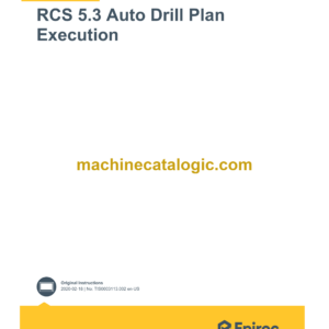 Epiroc RCS 5.3 Auto Drill Plan Execution Control System Manual