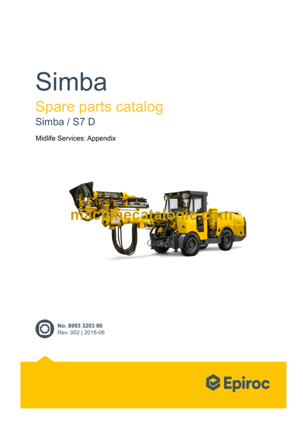 Epiroc Simba S7 D Spare Parts Catalog