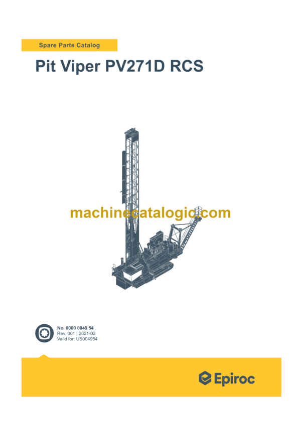 Epiroc PV271D RCS Pit Viper Spare Parts Catalog