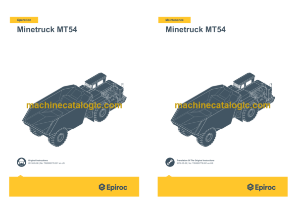 Epiroc Minetruck MT54 Operation and Maintenance Manual