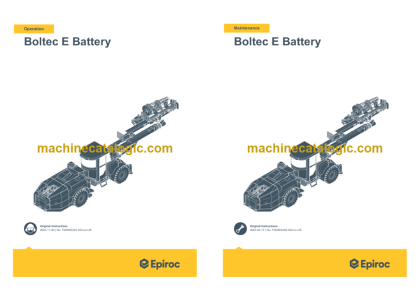 Epiroc Boltec E Battery Operation and Maintenance Manual