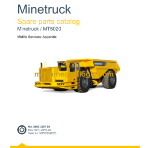 Epiroc Minetruck MT5020 Spare Parts Catalog