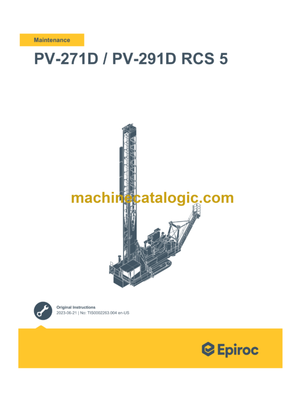 Epiroc Pit Viper PV-271D PV-291D RCS 5 Maintenance Manual