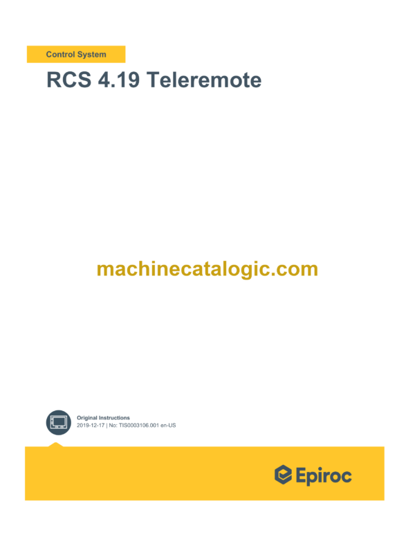 Epiroc RCS 4.19 Teleremote Control System Manual