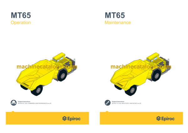 Epiroc Minetruck MT65 Operation and Maintenance Manual