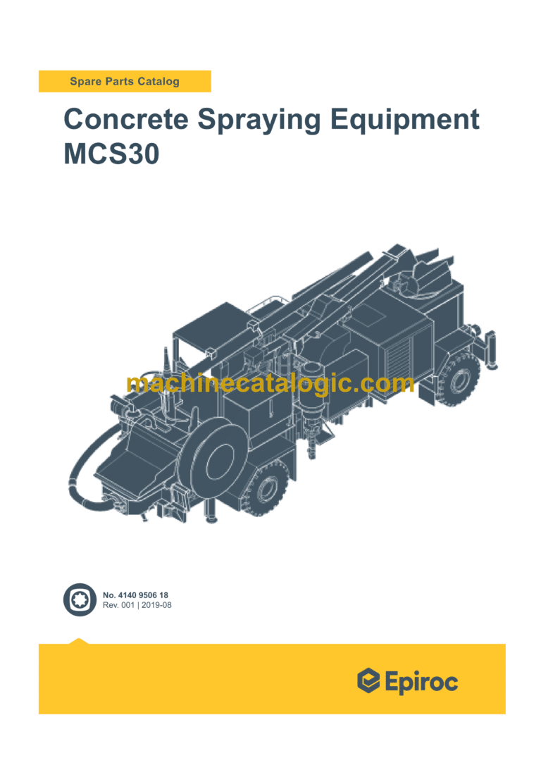 Epiroc MCS30 Concrete Spraying Equipment Spare Parts Catalog
