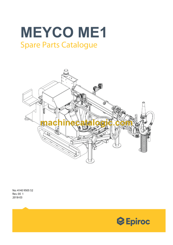 Epiroc MEYCO ME1 Concrete Spraying Equipment Spare Parts Catalog