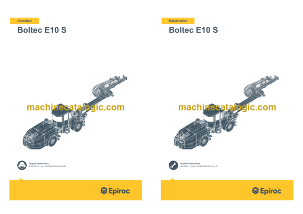 Epiroc Boltec E10 S Operation and Maintenance Manual