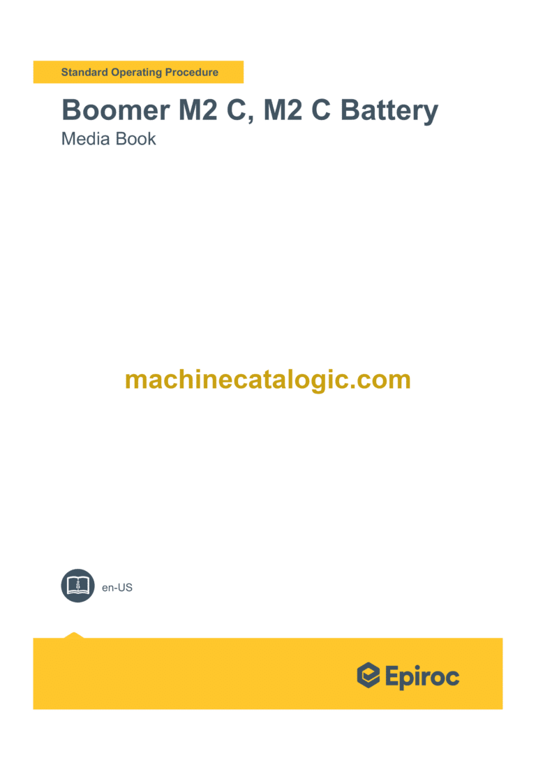 Epiroc Boomer M2 C, M2 C Battery Component Removal and Installation Instructions