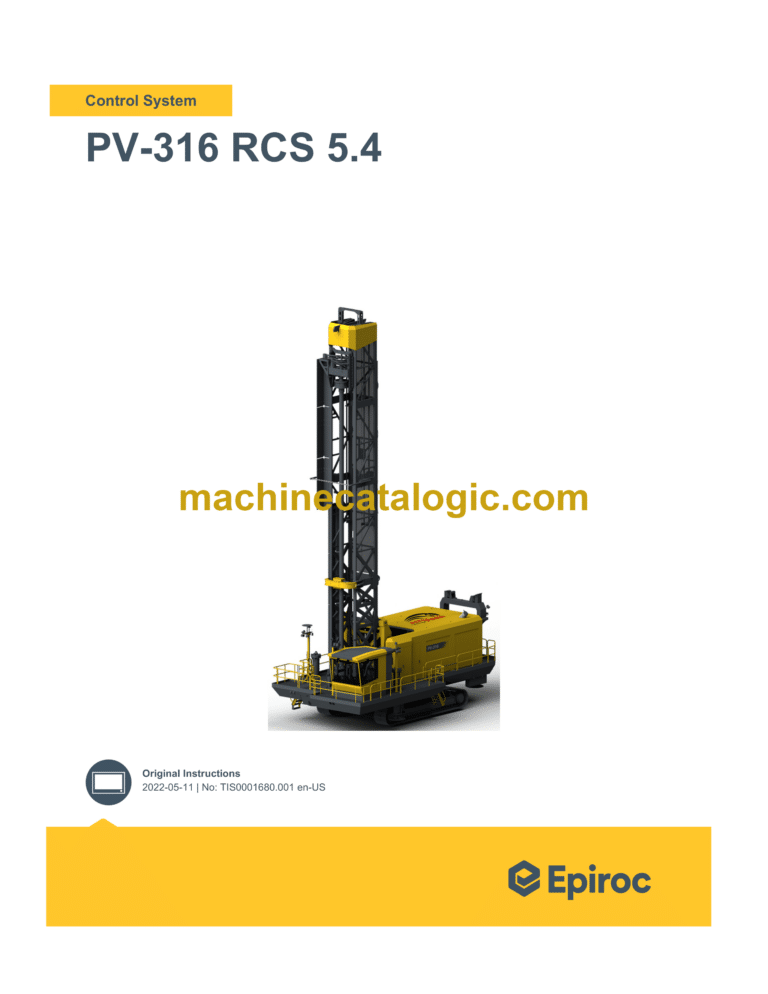 Epiroc PV-316 RCS 5.4 Pit Viper Control System Manual