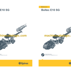 Epiroc Boltec E10 SG Operation and Maintenance Manual