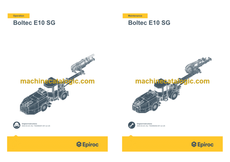 Epiroc Boltec E10 SG Operation and Maintenance Manual