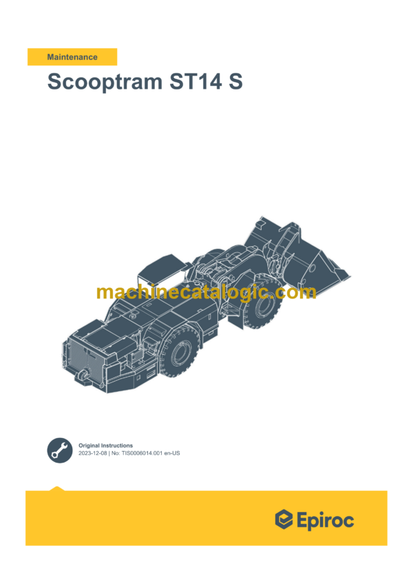 Epiroc Scooptram ST14 S Stage 3A Maintenance Manual