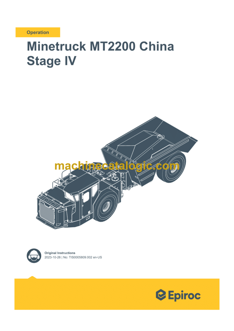 Epiroc Minetruck MT2200 China Stage IV Operation Manual