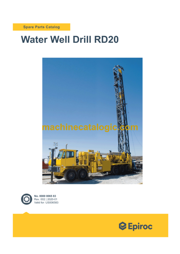 Epiroc Water Well Drill RD20 Spare Parts Catalog