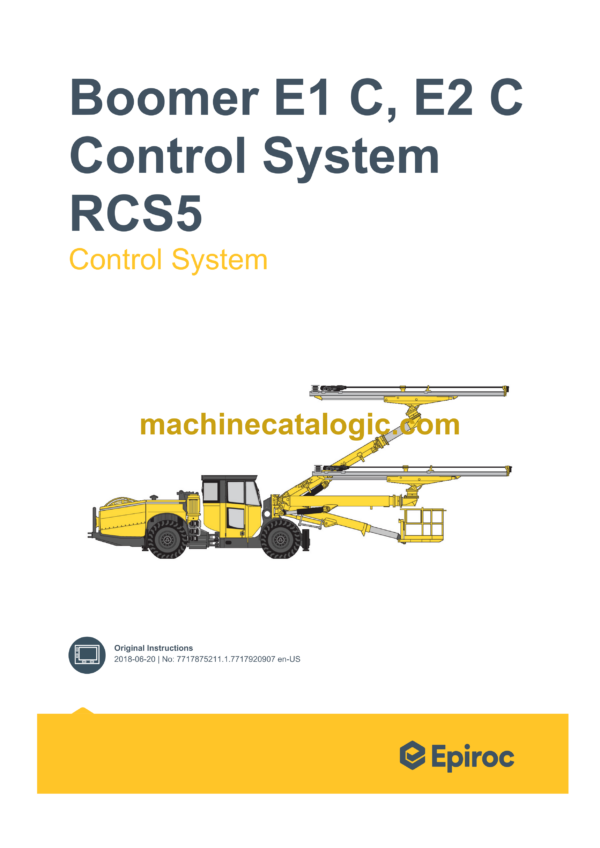 Epiroc Boomer E1C, E2C RCS5 Control System Manual