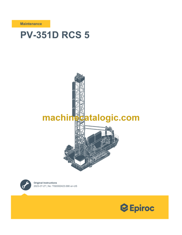 Epiroc Pit Viper PV-351D RCS 5 Maintenance Manual