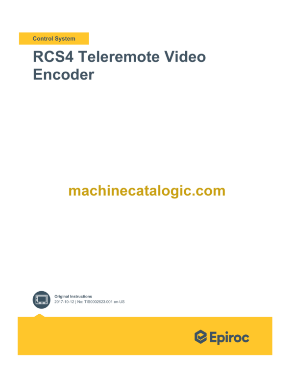 Epiroc RCS4 Teleremote Video Encoder Control System Manual