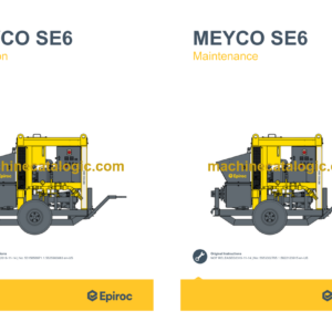 Epiroc MEYCO SE6 Operation and Maintenance Manual