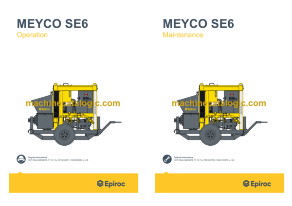 Epiroc MEYCO SE6 Operation and Maintenance Manual