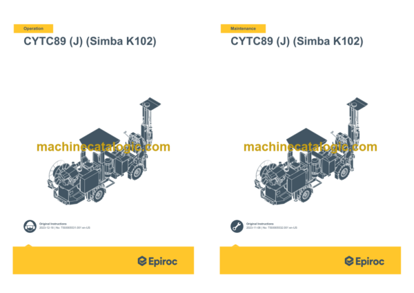 Epiroc CYTC89 (J) (Simba K102) Operation and Maintenance Manual