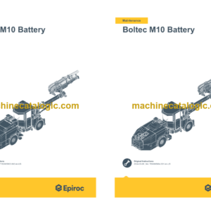 Epiroc Boltec M10 Battery Operation and Maintenance Manual