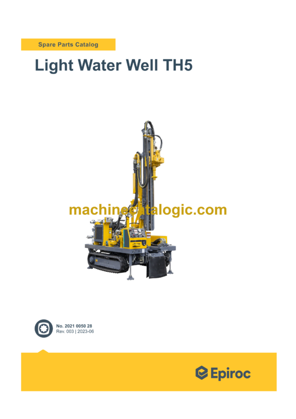 Epiroc Light Water Well TH5 Spare Parts Catalog