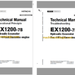 Hitachi EX1200-7B Cummins FT4 Hydraulic Excavator Assembly, Technical and Workshop Manual