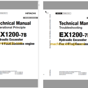 Hitachi EX1200-7B Cummins FT4 Hydraulic Excavator Assembly, Technical and Workshop Manual