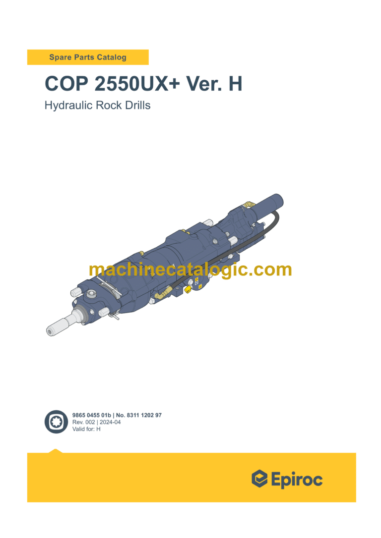 Epiroc COP 2550UX+ Version H Hydraulic Rock Drills Parts Catalog