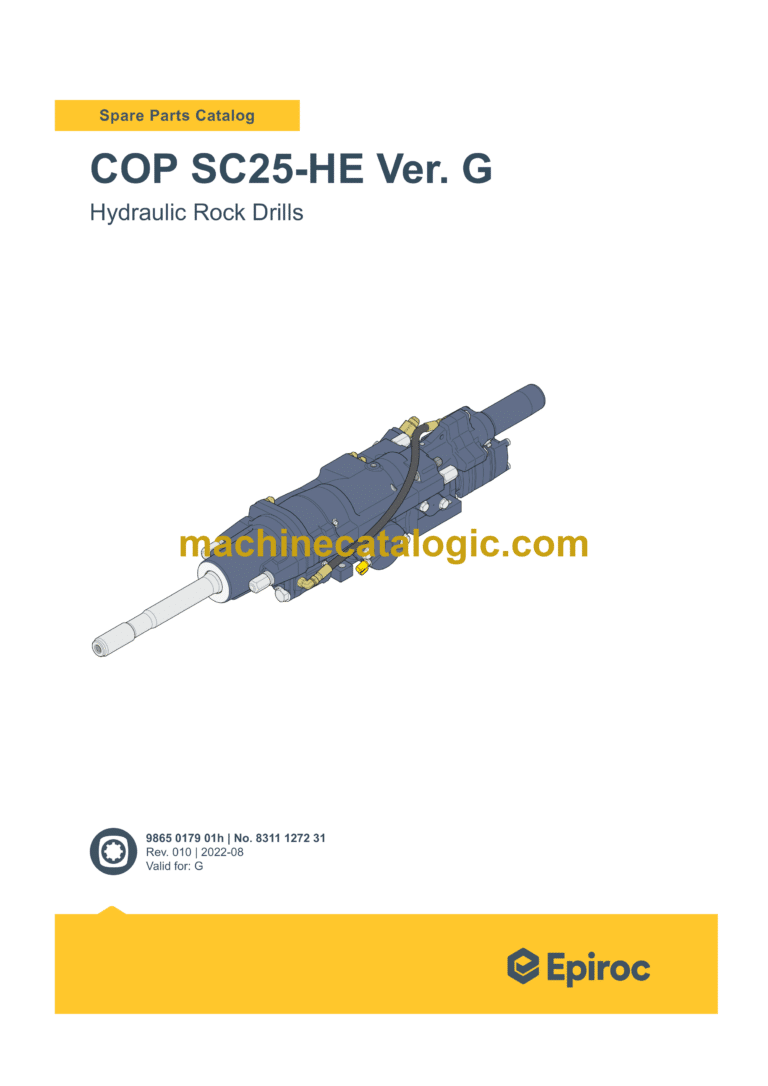 Epiroc COP SC25-HE Version G Hydraulic Rock Drills Parts Catalog