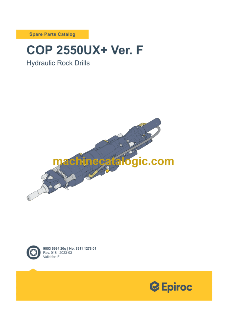 Epiroc COP 2550UX+ Version F Hydraulic Rock Drills Parts Catalog