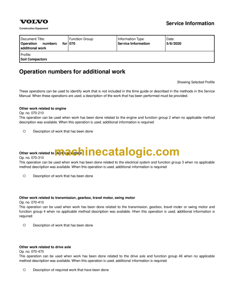 Volvo SD25 Soil Compactor Service and Repair Manual