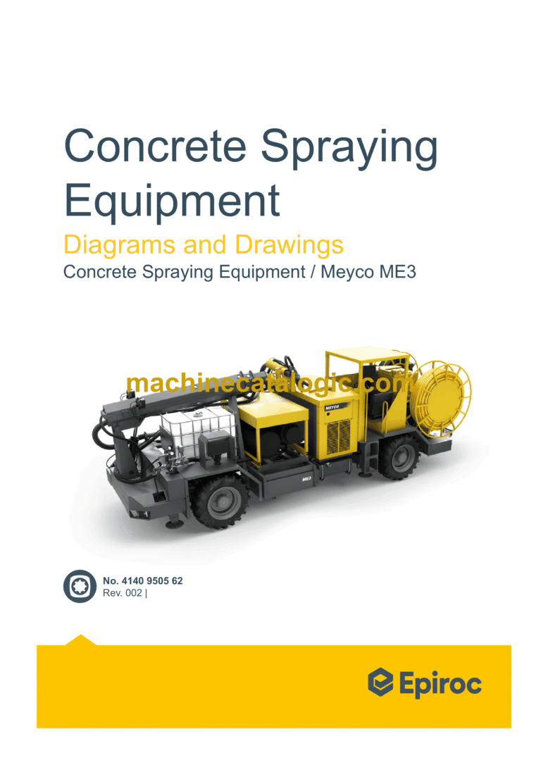 Epiroc Concrete Spraying Equipment Meyco ME3 Diagrams and Drawings Manual