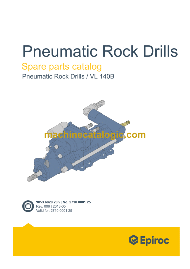 Epiroc VL140B Pneumatic Rock Drills Parts Catalog