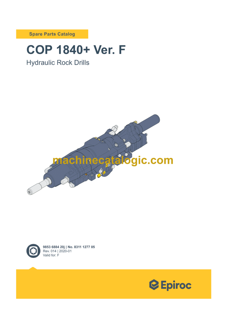 Epiroc COP 1840+ Version F Hydraulic Rock Drills Parts Catalog