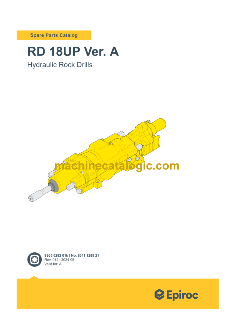 Epiroc Hydraulic Rock Drills RD 18UP Ver. A Parts Catalog