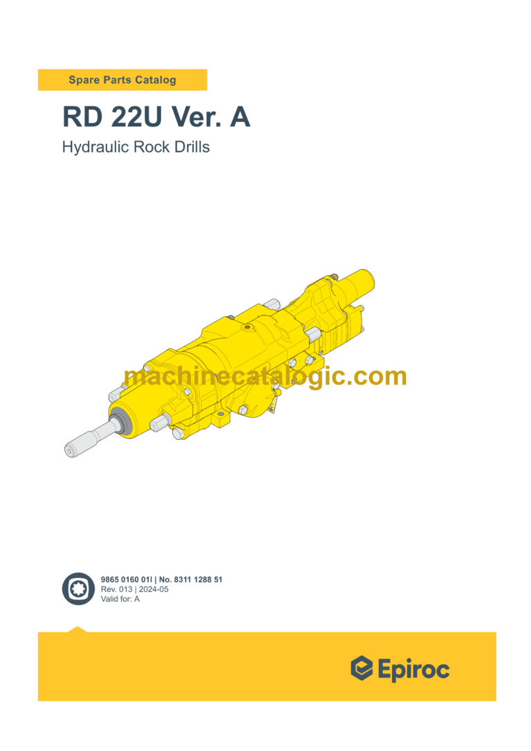 Epiroc Hydraulic Rock Drills RD 22U Ver. A Parts Catalog