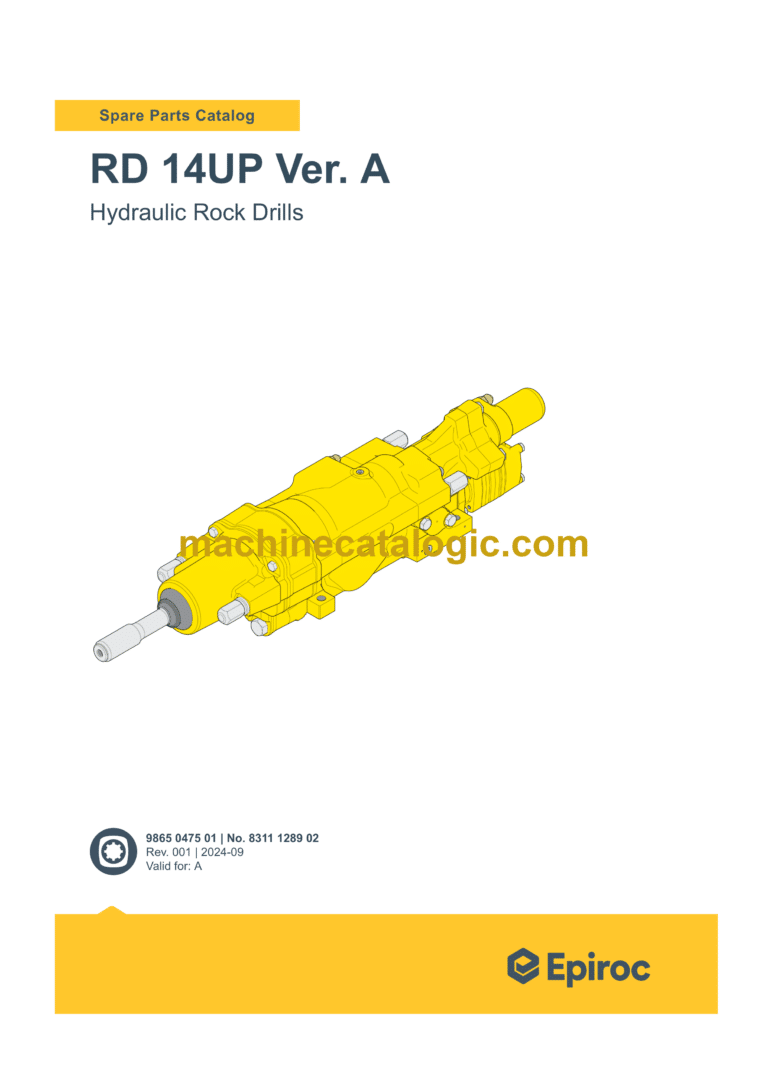 Epiroc Hydraulic Rock Drills RD 14UP Version A Parts Catalog