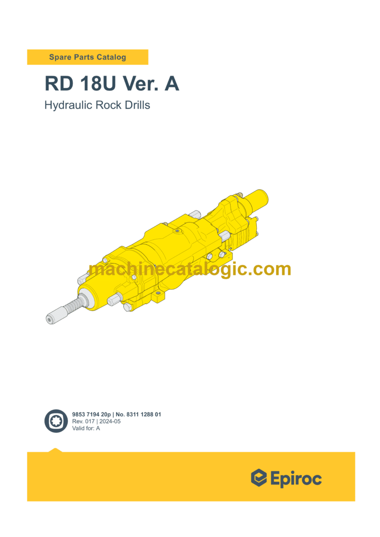 Epiroc Hydraulic Rock Drills RD 18U Version A Parts Catalog
