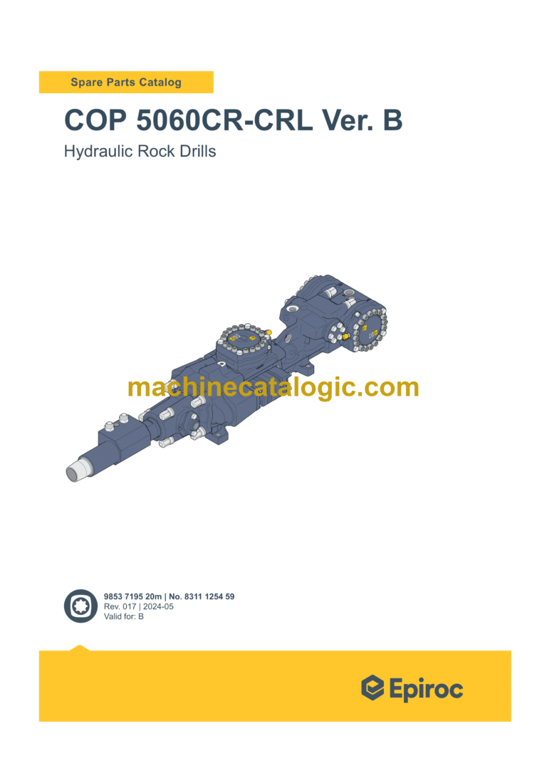 Epiroc COP 5060CR, 5060CRL Version B Hydraulic Rock Drills Parts Catalog