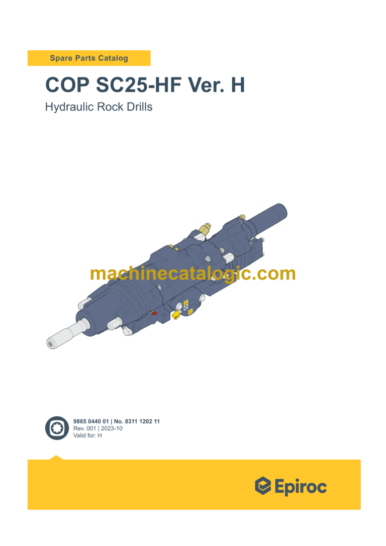 Epiroc COP SC25-HF Version H Hydraulic Rock Drills Parts Catalog