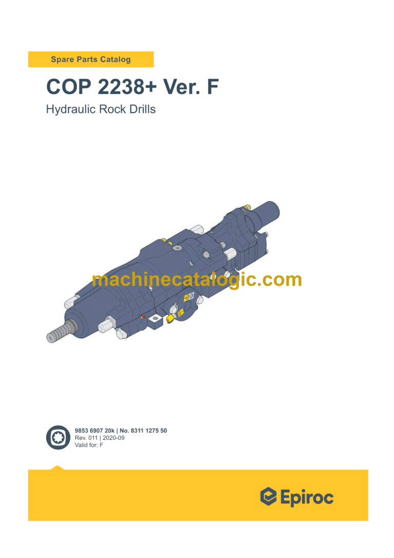 Epiroc COP 2238+ Version F Hydraulic Rock Drills Parts Catalog