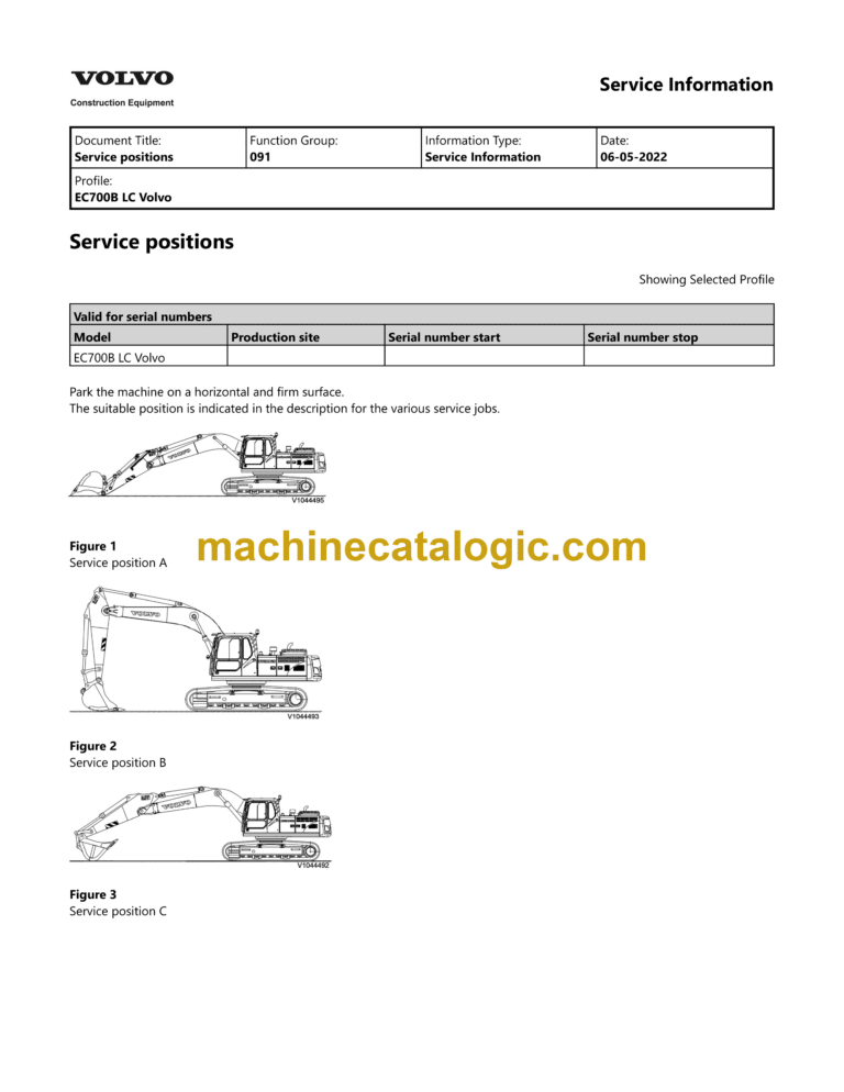 Volvo EC700B LC Hydraulic Crawler Excavator Service & Repair Manual