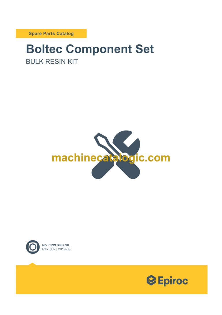 Epiroc Boltec Component Set Parts Catalog